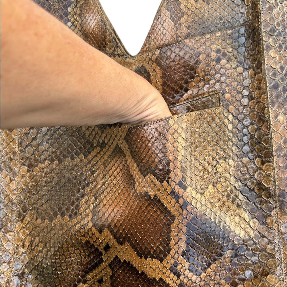NANCY GONZALEZ PYTHON SHOULDER STRAP HOBO HANDBAG - image 4